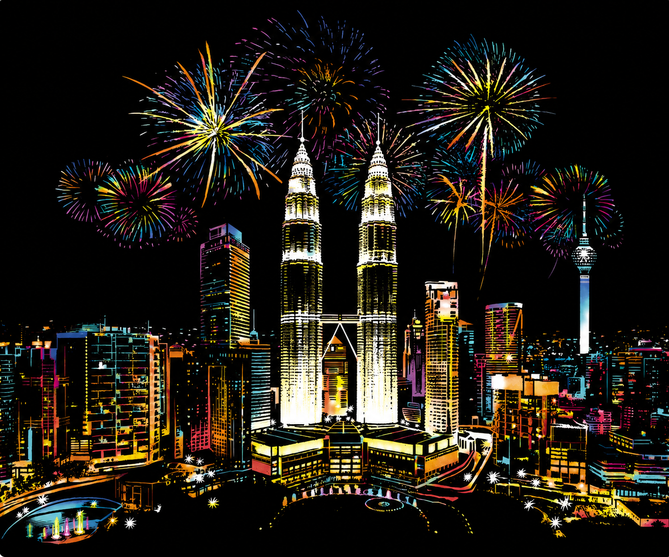 Malaysia Midnight Magic 🌙✨🎆